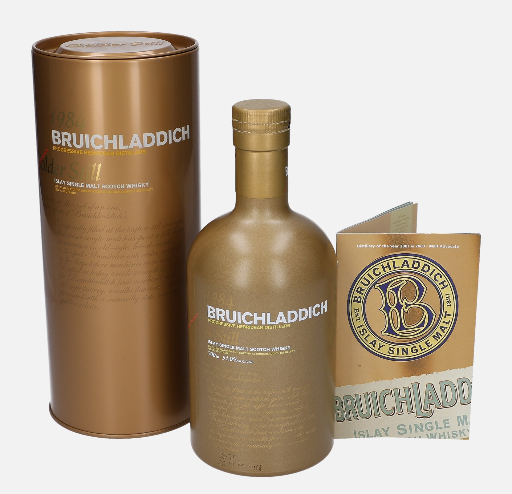 Bruichladdich Golder Still, Original Bottling d. 1984, b. 2008 23 years old 51% Vol, 700 ml Whisky 