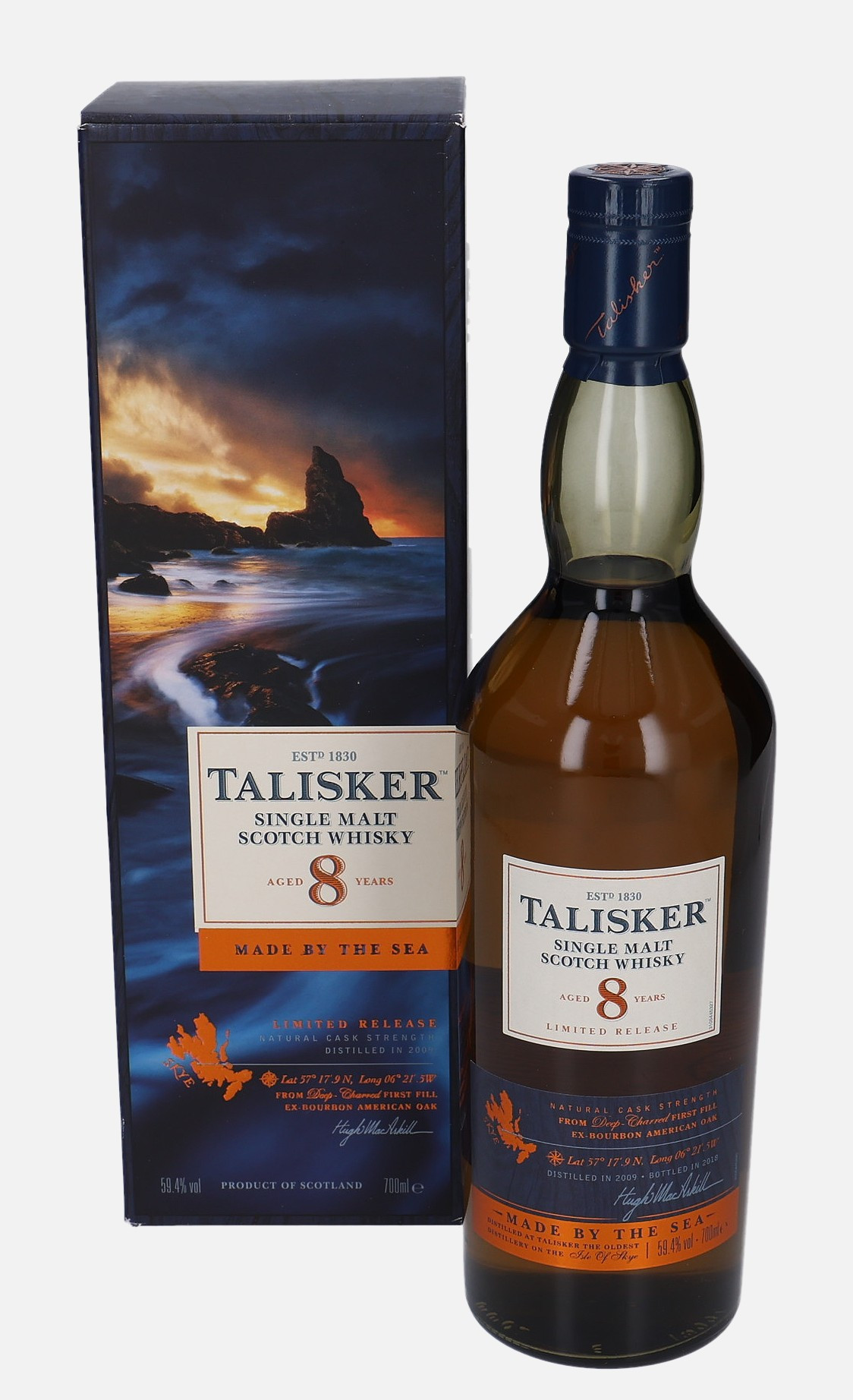 Talisker Original Bottling d. 2009, b. 2018 8 years old Matured in First Fill Bourbon Cask 59.4% Vol, 700 ml Whisky