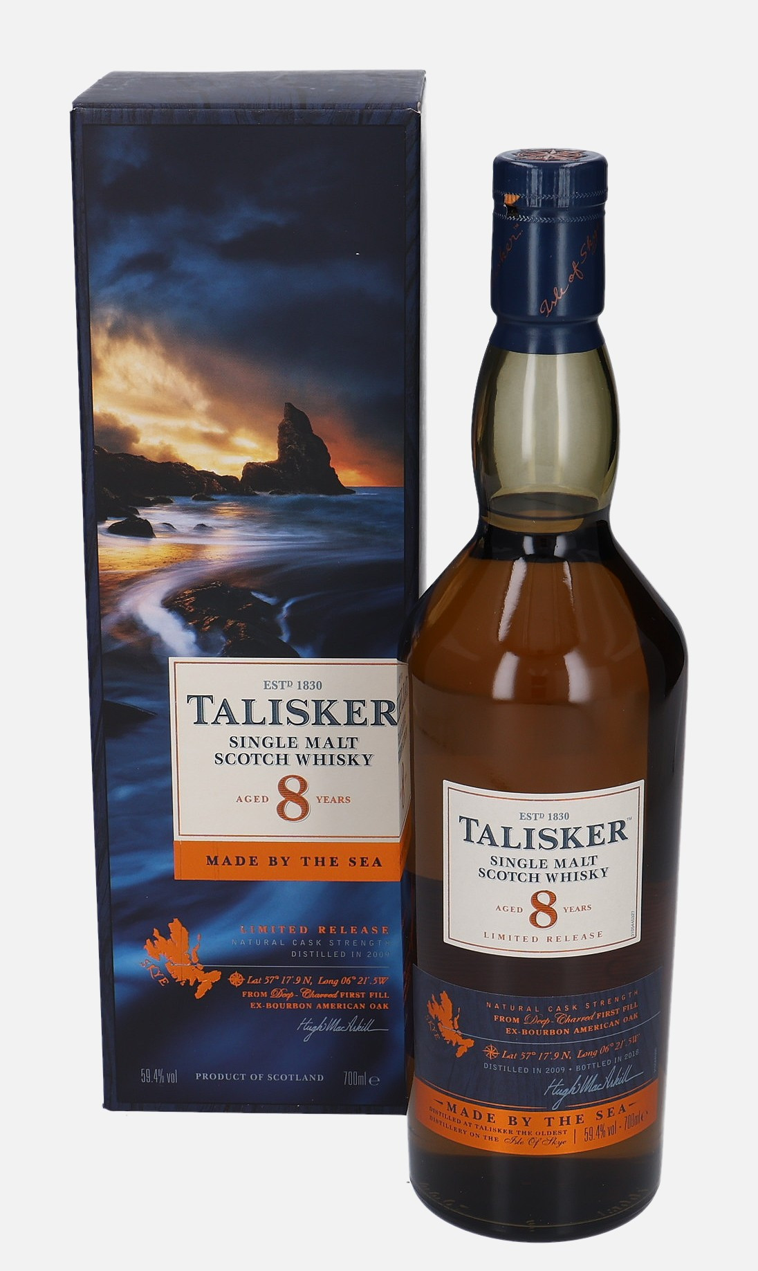 Talisker Original Bottling d. 2009, b. 2018 8 years old Matured in First Fill Bourbon Cask 59.4% Vol, 700 ml Whisky 