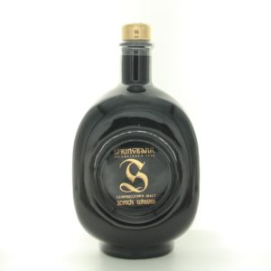 Springbank Campbeltown Malt – Black Ceramic Round Decanter – whisky bottle
