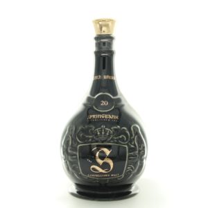 Springbank 20 Year Old Campbeltown Malt (Black Ceramic Decanter) – whisky bottle