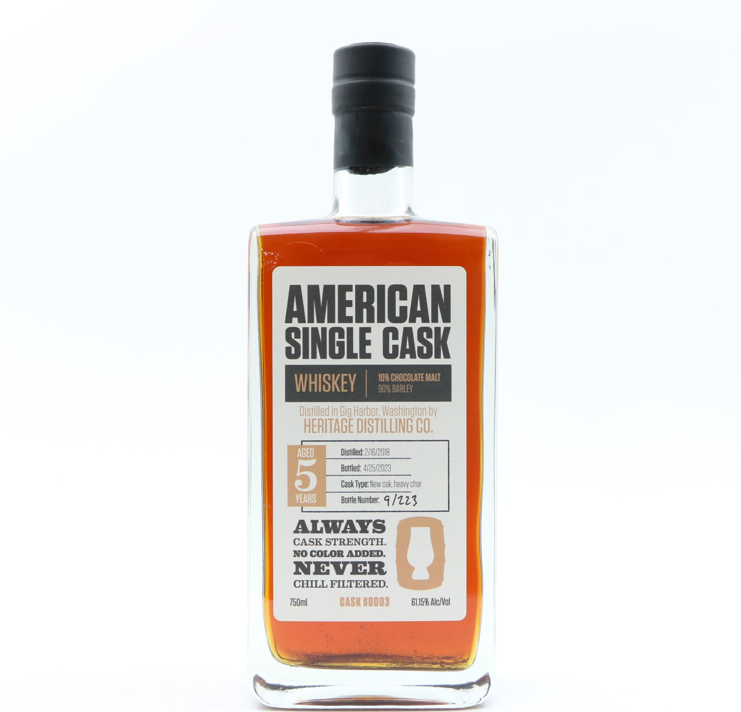 Heritage Distilling Co. 2018 5 Year Old Chocolate Malted Barley Whiskey American Single Cask #3 75cl Whisky