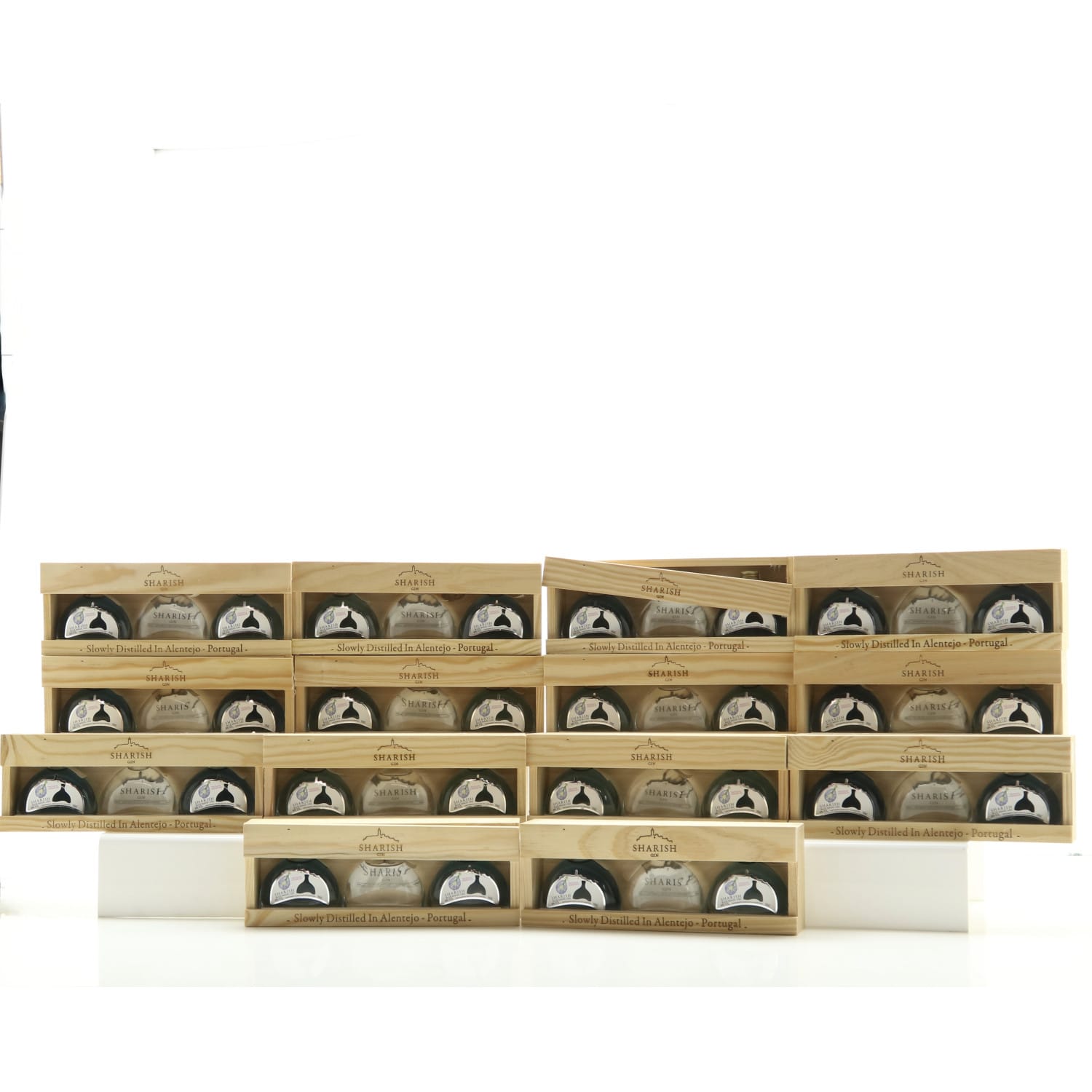 Sharish Gin Wooden Gift Pack 42 x 5cl Whisky