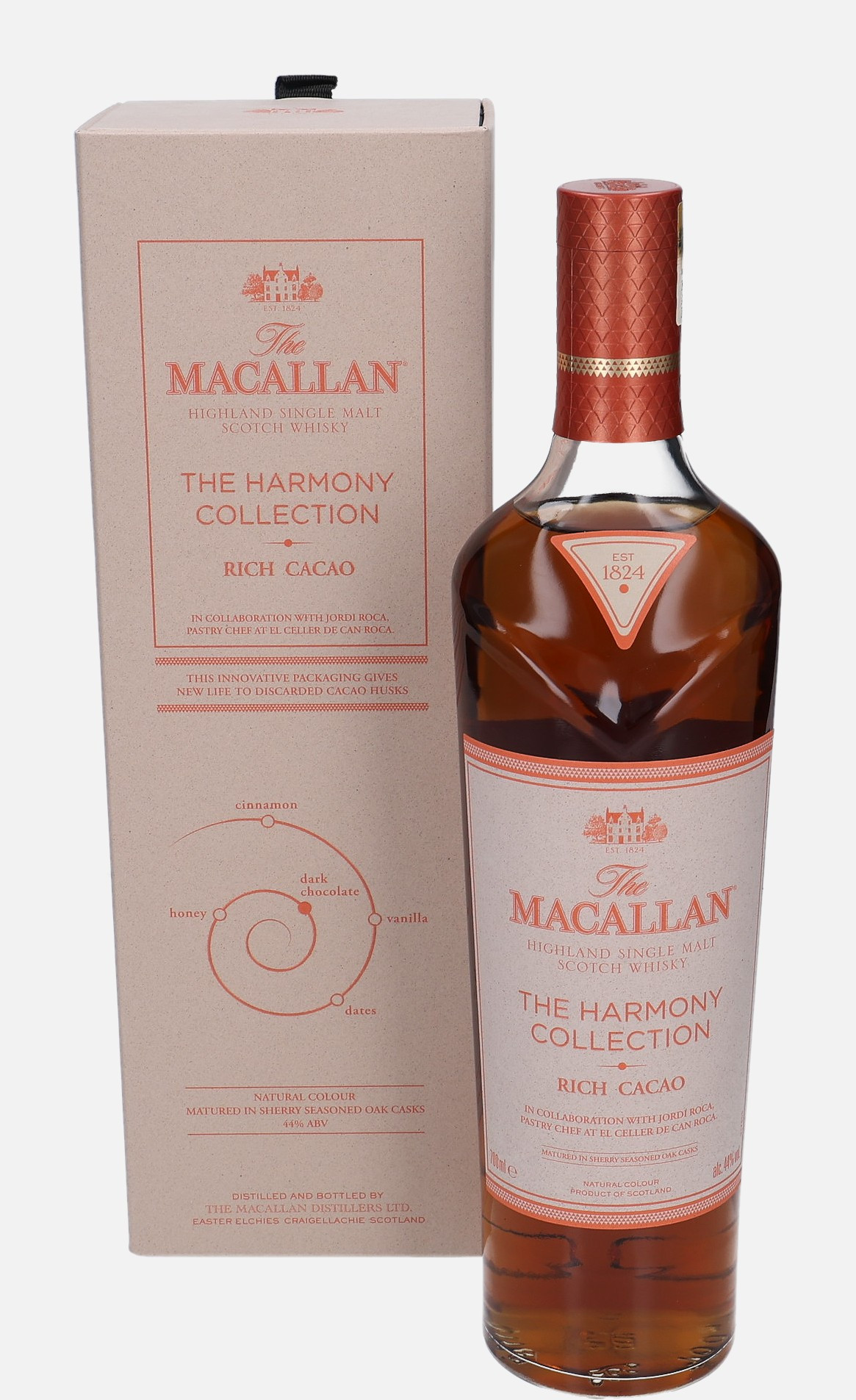 Macallan Rich Cacao, Original Bottling Highland Single Malt Scotch Whisky Matured in Sherry Seasoned Oak Cask 44% Vol, 700 ml Uncategorized 