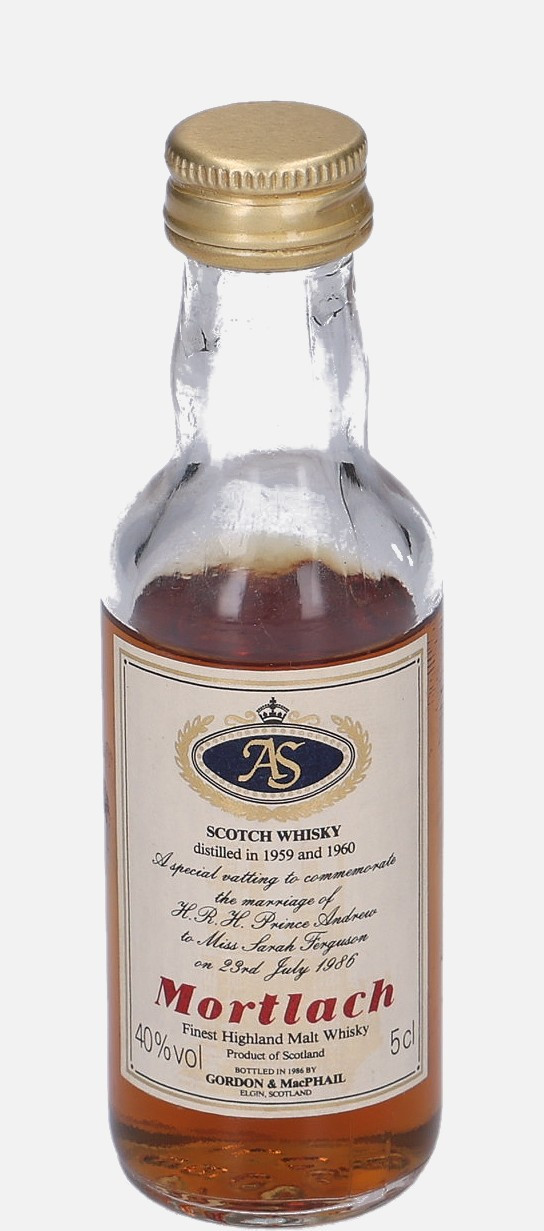 Mortlach Gordon & MacPhail d. 1959 & 1960, b. 1986 Finest Highland Malt Whisky 40% Vol, 50 ml Uncategorized