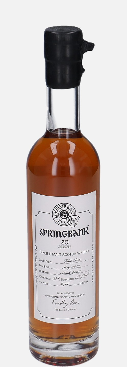Springbank Original Bottling d. May 2003, b. March 2024 20 years old Single Malt Scotch Whisky Matured in Fresh Port 55.7% Vol, 350 ml Uncategorized 