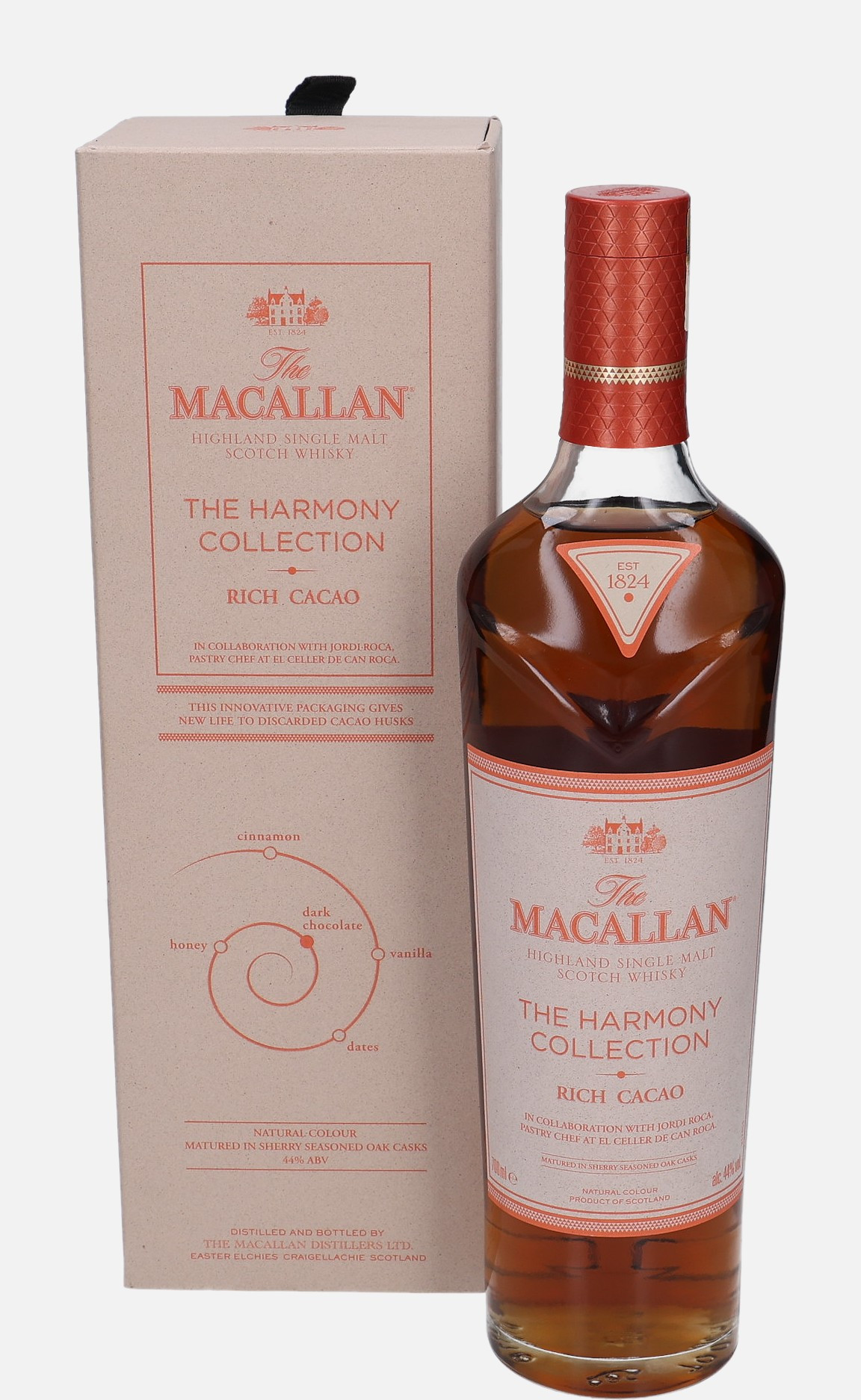 Macallan Rich Cacao, Original Bottling Highland Single Malt Scotch Whisky Matured in Sherry Seasoned Oak Cask 44% Vol, 700 ml Uncategorized