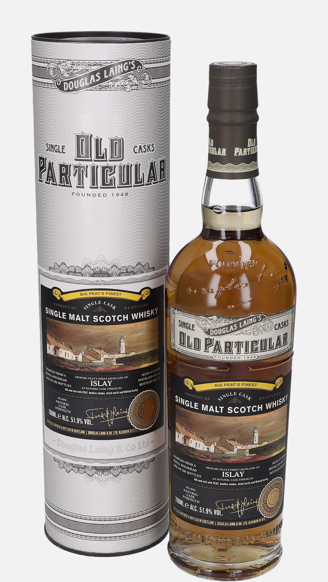 Islay Big Peat’s Finest, Douglas Laing & Co. Ltd. d. November 2005, b. May 2021 15 years old cask no. DL14976 Single Malt Scotch Whisky Matured in Refill Hogshead 51.9% Vol, 700 ml Uncategorized 