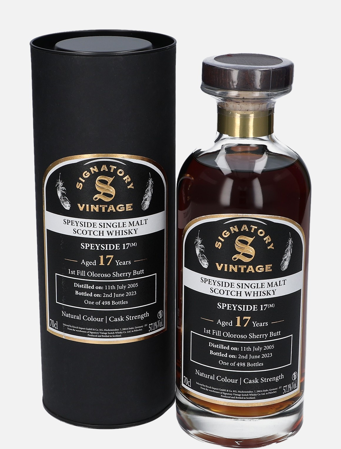 Speyside (M) Signatory Vintage Scotch Whisky Co. Ltd. d. 11. July 2005, b. 2. June 2023 17 years old Speyside Single Malt Scotch Whisky Matured in First fill Oloroso Sherry Butt 57.1% Vol, 700 ml Uncategorized 