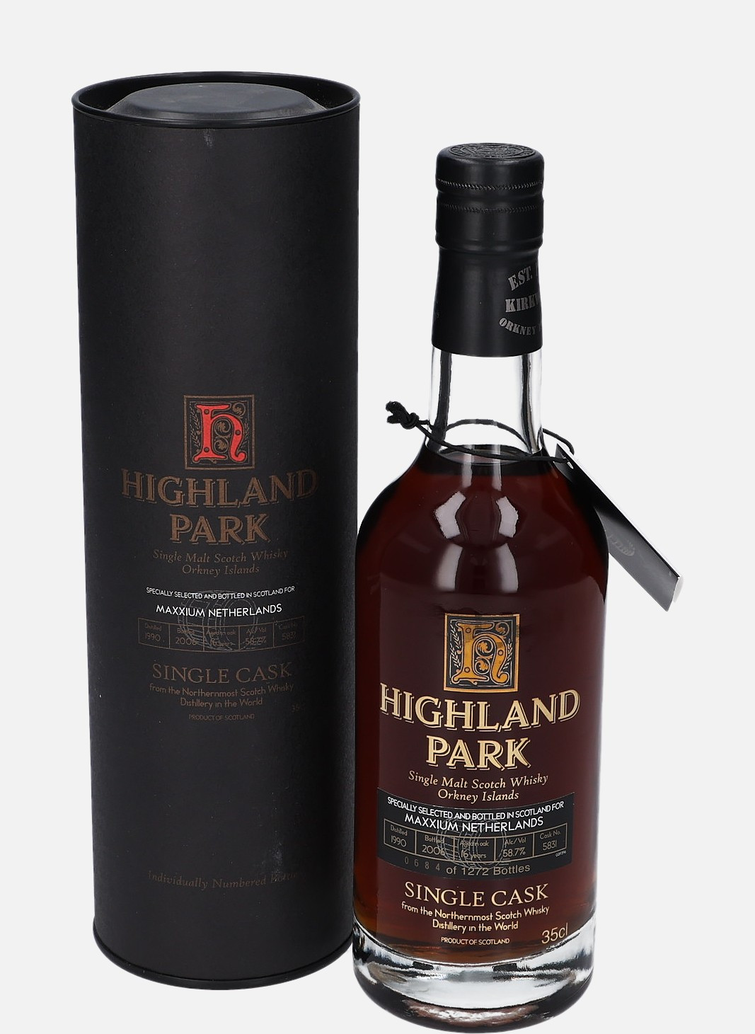 Highland Park Original Bottling d. 1990, b. 2006 16 years old cask no. 5831 Single Malt Scotch Whisky 58.7% Vol, 350 ml Uncategorized 