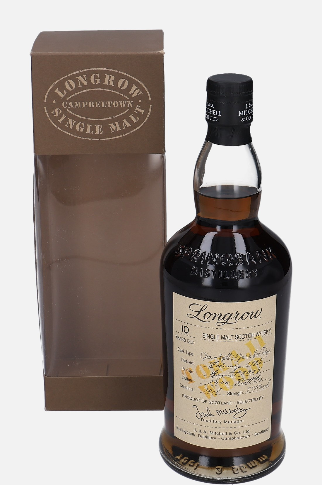 Springbank Longrow, Tokaji Wood, Original Bottling d. February 1995, b. August 2005 10 years old Single Malt Scotch Whisky Matured in Refill / fresh Tokaji 55.6% Vol, 700 ml Uncategorized