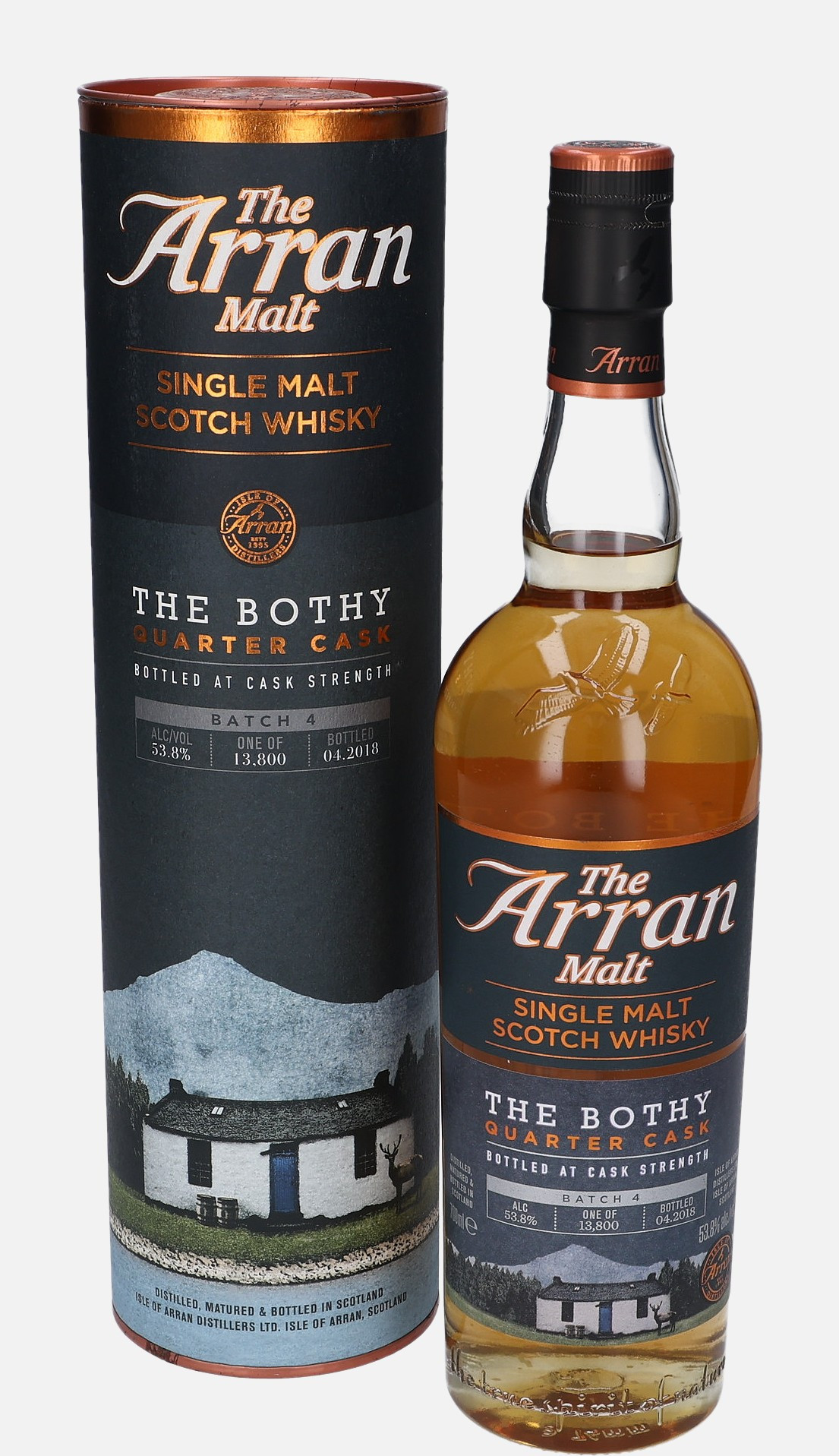 Arran The Bothy, Original Bottling b. 4.2018 Batch 4 Single Malt Scotch Whisky Matured in First Fill Bourbon Barrel Finished in Quarter Cask 53.8% Vol, 700 ml Uncategorized 