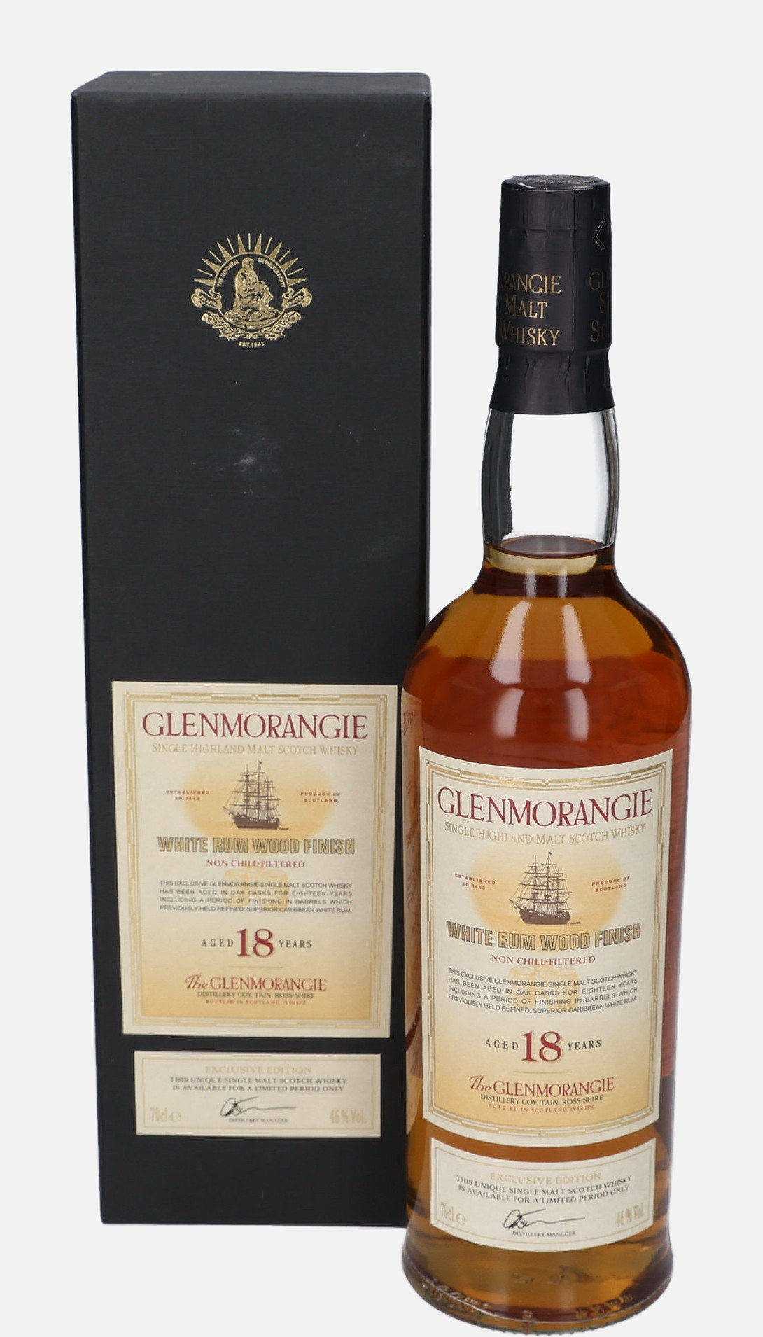 Glenmorangie Original Bottling 18 years old Single Highland Malt Scotch Whisky Finished in White Rum Wood 46% Vol, 700 ml Uncategorized