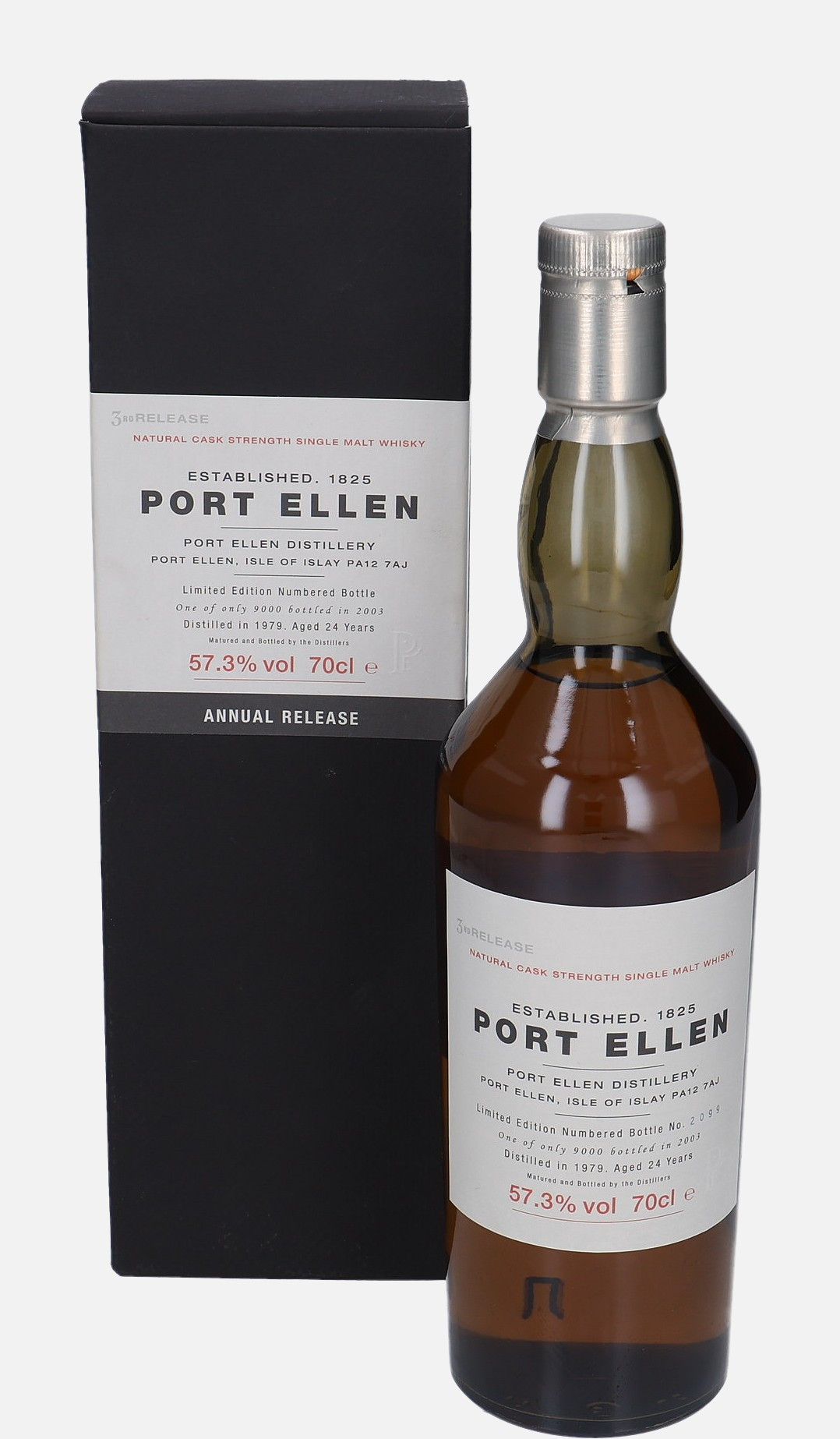 Port Ellen Original Bottling d. 1979, b. 2003 24 years old 3rd Release Cask Strength Single Malt Whisky 57.3% Vol, 700 ml Uncategorized 