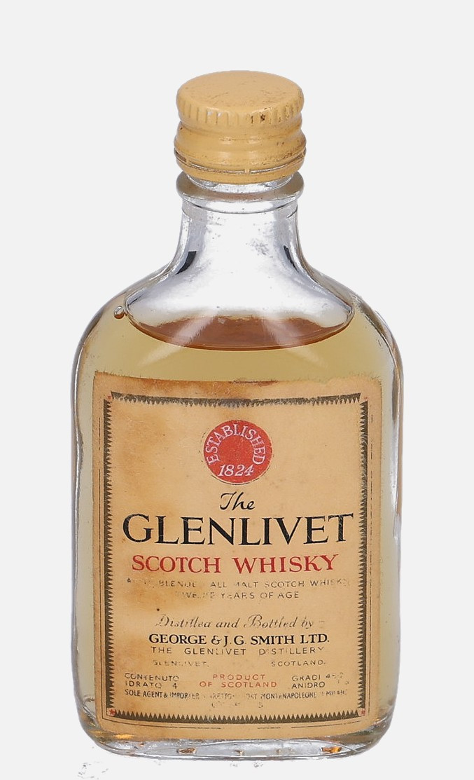 Glenlivet Original Bottling 12 years old Unblended All Malt Scotch Whisky 45.7% Vol, 40 ml Uncategorized 