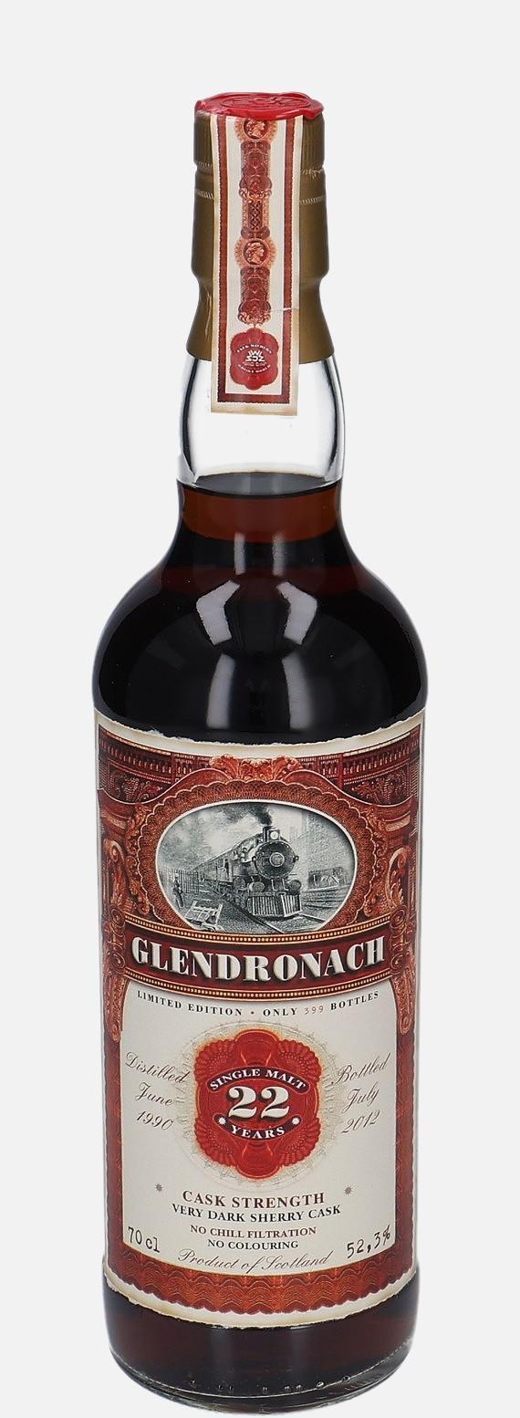 Glendronach Jack Wiebers Whisky World d. June 1990 22 years old cask no. 3058 Single Malt Matured in Sherry Cask 52.3% Vol, 700 ml Uncategorized