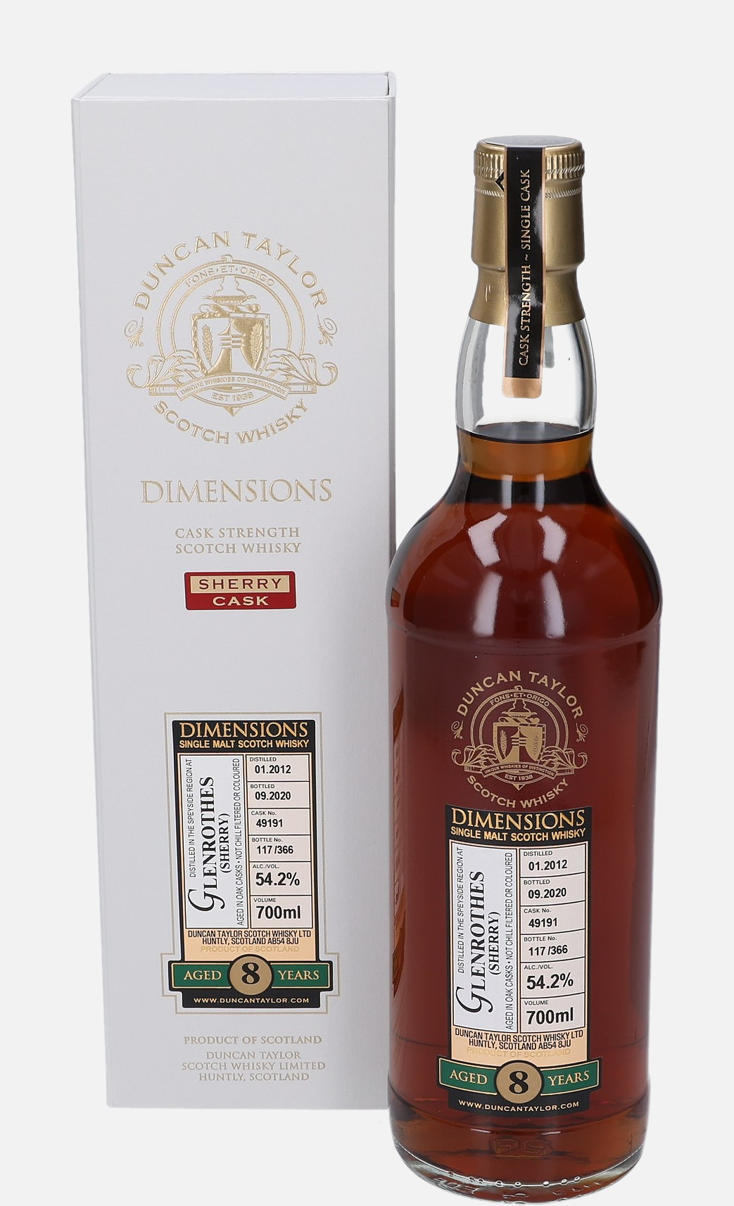 Glenrothes Duncan Taylor & Co. Ltd. d. 1.2012, b. 9.2020 8 years old cask no. 49191 Single Malt Scotch Whisky Matured in Sherry Cask 54.2% Vol, 700 ml Uncategorized 