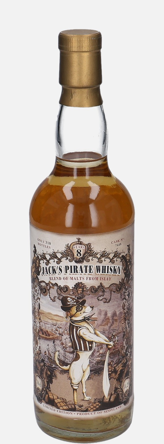 Jack`s Pirate Whisky Jumping Jack Production 8 years old cask no. 7448 Part II Blend of Malts from Islay 54.2% Vol, 700 ml Uncategorized 