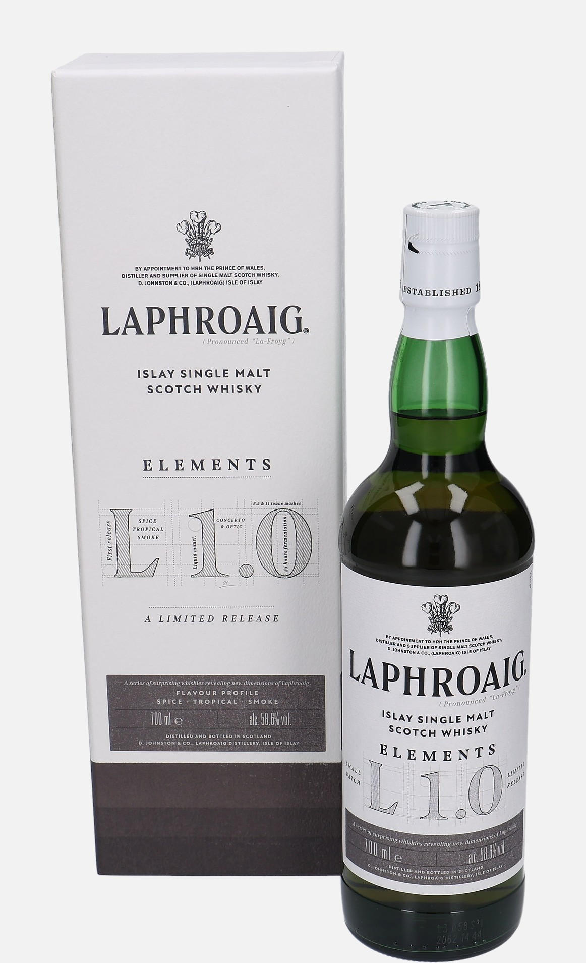 Laphroaig Elements, Original Bottling L 1.0 Islay Single Malt Scotch Whisky 58.6% Vol, 700 ml Uncategorized