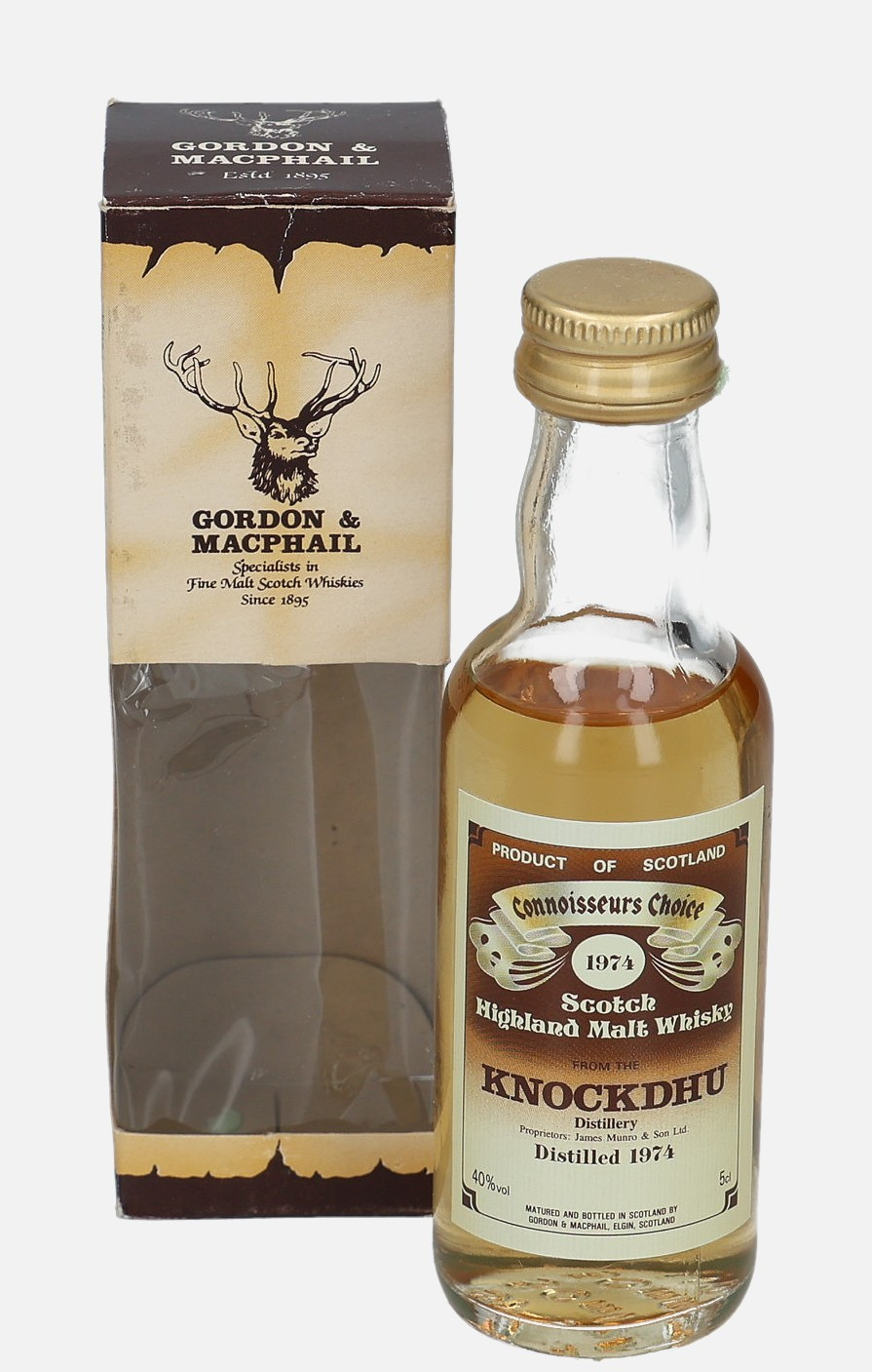 Knockdhu Gordon & MacPhail d. 1974 Scotch Highland Malt Whisky 40% Vol, 50 ml Uncategorized 