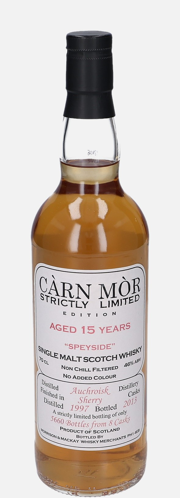 Auchroisk Morrison & Mackay Whisky Merchants d. 1997, b. 2013 15 years old Speyside Single Malt Scotch Whisky Finished in Sherry Cask 46% Vol, 700 ml Uncategorized 