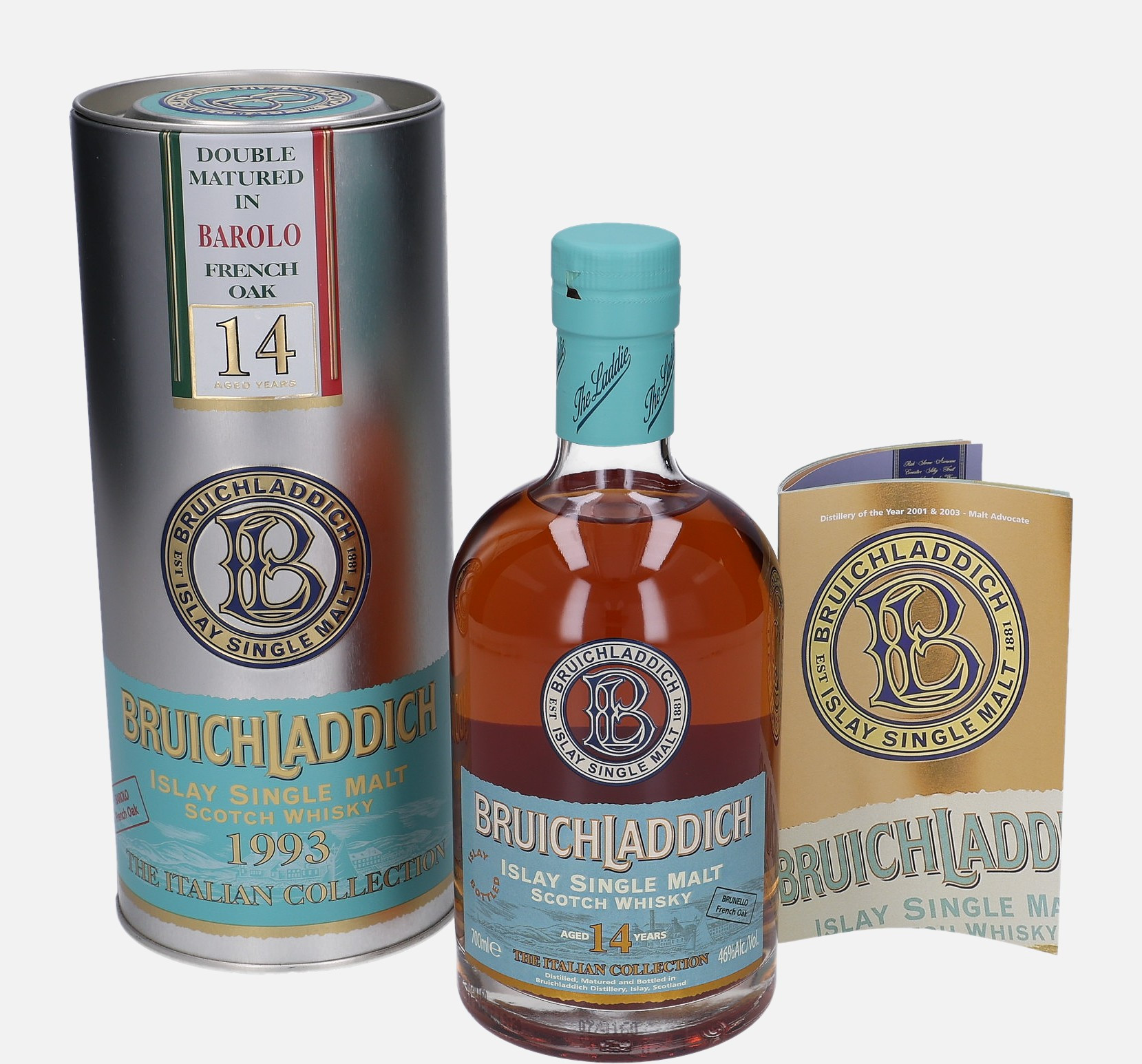 Bruichladdich The Italian Collection, Original Bottling d. 1993 14 years old Islay Single Malt Scotch Whisky Matured in Bourbon Cask Finished in Brunello French Oak 46% Vol, 700 ml Uncategorized