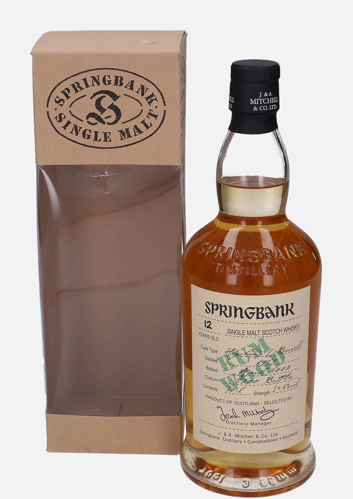 Springbank Original Bottling d. 1989, b. April 2002 12 years old Single Malt Scotch Whisky Matured in Rum Wood 54.6% Vol, 700 ml Uncategorized 