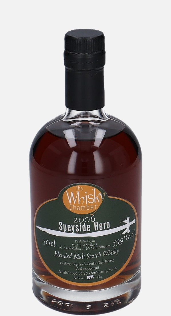 Speyside Hero The Whisky Chamber d. 28.6.2006, b. 18.7.2014 cask no. 900198 Blended Malt Scotch Whisky Matured in Ex-Sherry Hogshead 59.9% Vol, 500 ml Uncategorized 