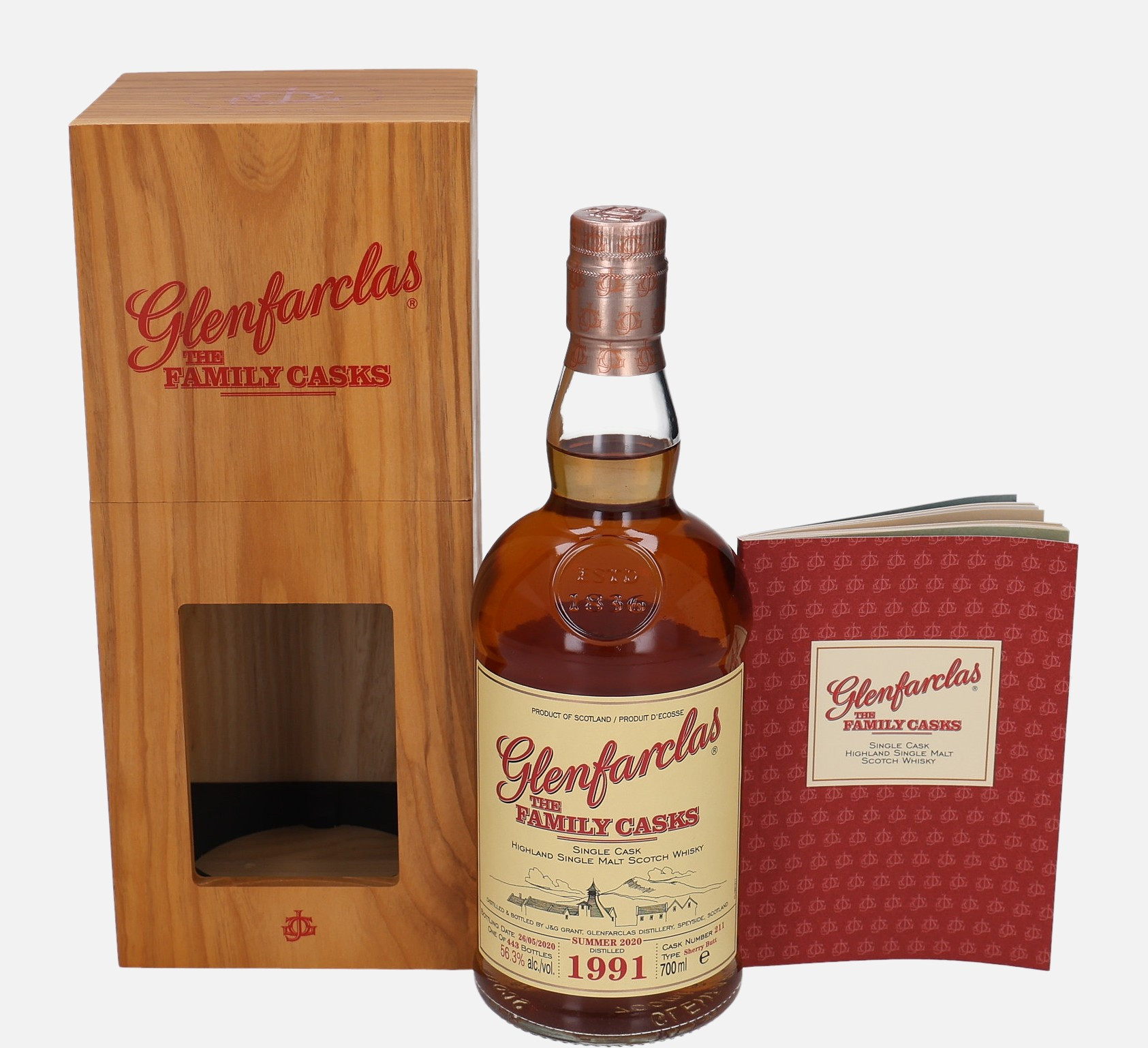 Glenfarclas Original Bottling d. 1991, b. 26.5.2020 cask no. 211 Summer 2020 Single Cask Highland Single Malt Scotch Whisky Matured in Sherry Butt 56.3% Vol, 700 ml Uncategorized 