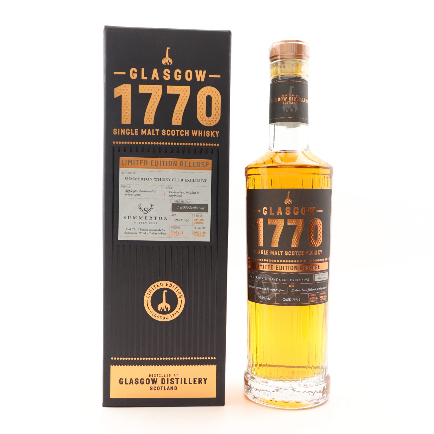 Glasgow Distillery 1770 Single Cask #73/16 For Summerton Whisky Club 50cl Whisky 