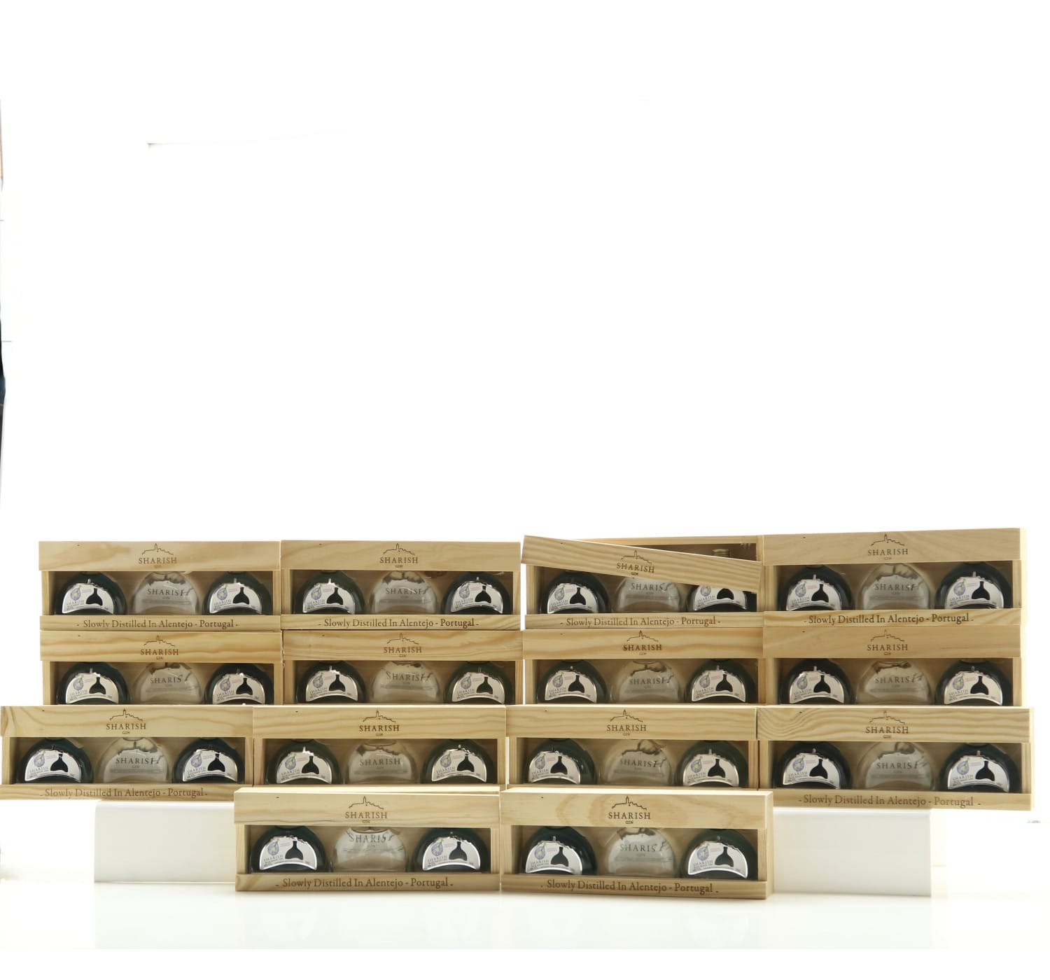 Sharish Gin Wooden Gift Pack 42 x 5cl Whisky