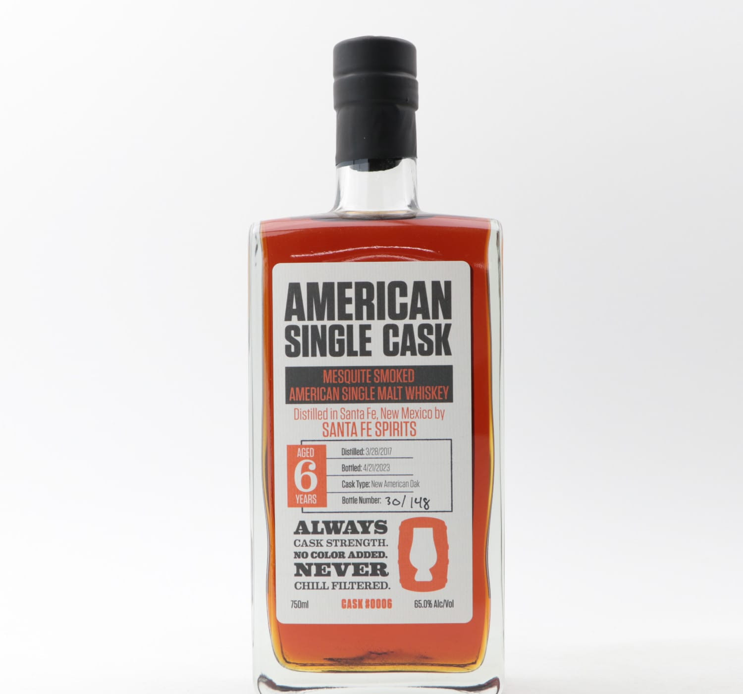 Santa Fe Spirits 2017 6 Year Old Mesquite Smoked American Single Malt Cask #0006 75cl Whisky 