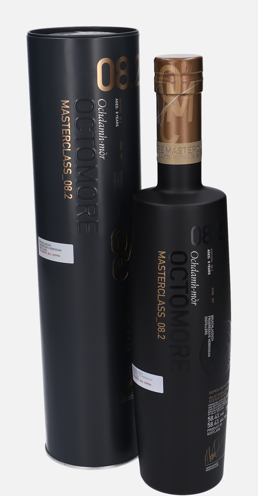 Bruichladdich Octomore, Masterclass, Original Bottling 8 years old 08.2 Islay Single Malt Scotch Whisky 58.4% Vol, 700 ml Whisky