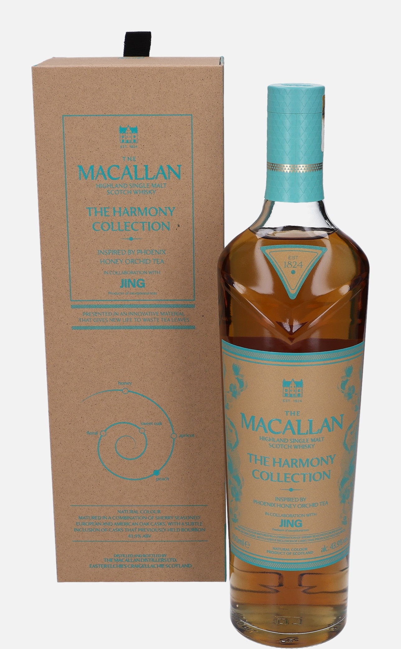 Macallan Phoenix Honey Orchid Tea, Original Bottling Highland Single Malt Scotch Whisky Matured in Sherry Seasoned European and American Oak and Bourbon Casks 43.9% Vol, 700 ml Whisky 