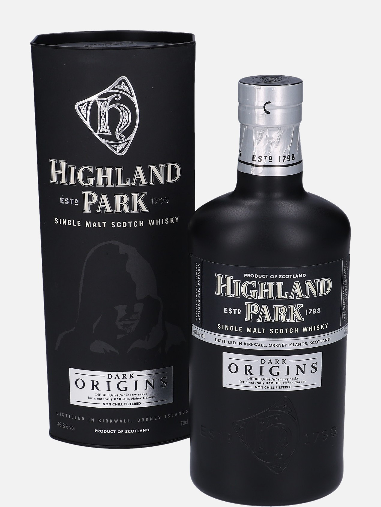 Highland Park Dark Origins, Original Bottling Single Malt Scotch Whisky Matured in First Fill Sherry Cask 46.8% Vol, 700 ml Whisky 