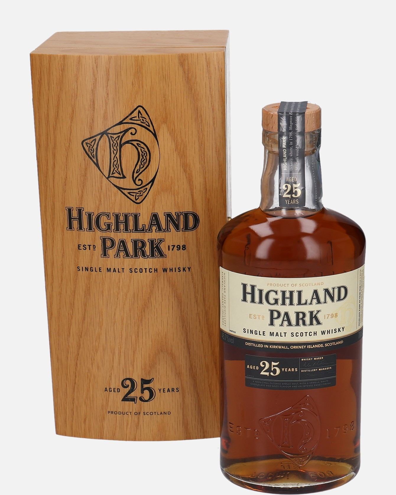 Highland Park Original Bottling 25 years old Single Malt Scotch Whisky 45.7% Vol, 700 ml Whisky 