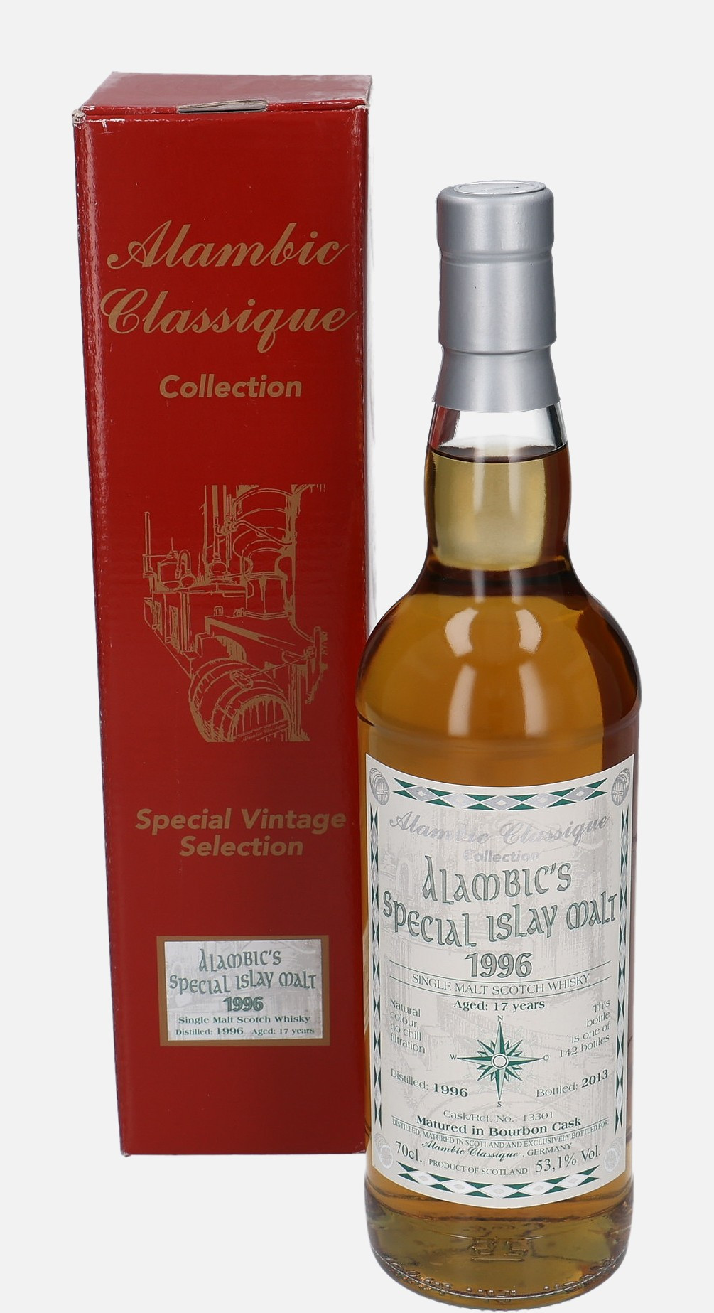 Alambic’s Special Islay Malt Alambic Classique d. 1996, b. 2013 17 years old cask no. 13301 Single Malt Scotch Whisky Matured in Bourbon Cask 53.1% Vol, 700 ml Whisky