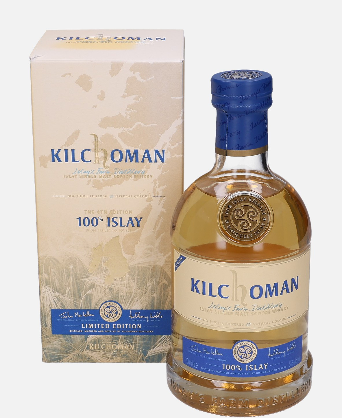 Kilchoman 100% Islay, Original Bottling 4th Edition Islay Single Malt Scotch Whisky 50% Vol, 700 ml Whisky