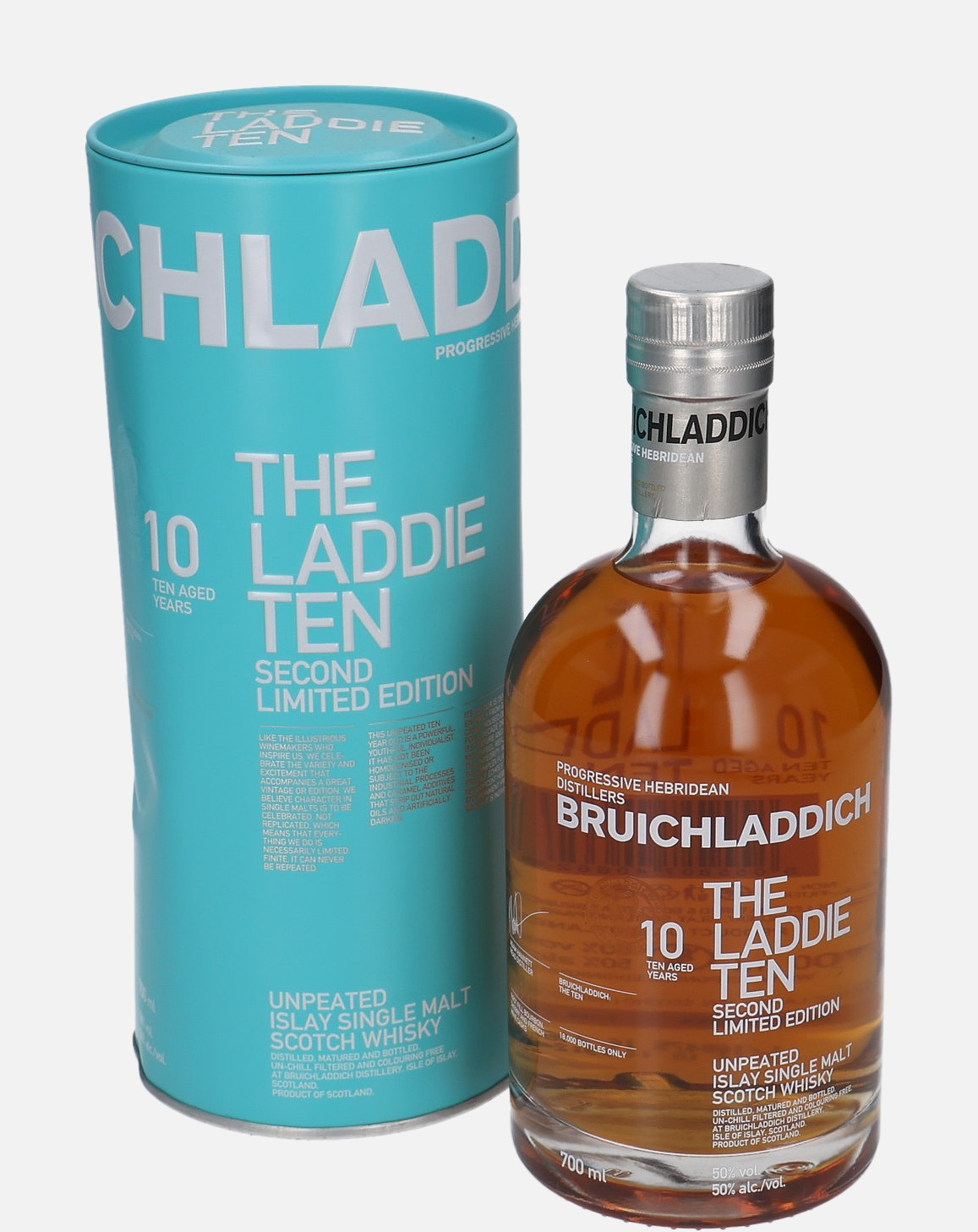 Bruichladdich The Laddie Ten, Original Bottling 10 years old Islay Single Malt Scotch Whisky 50% Vol, 700 ml Whisky 