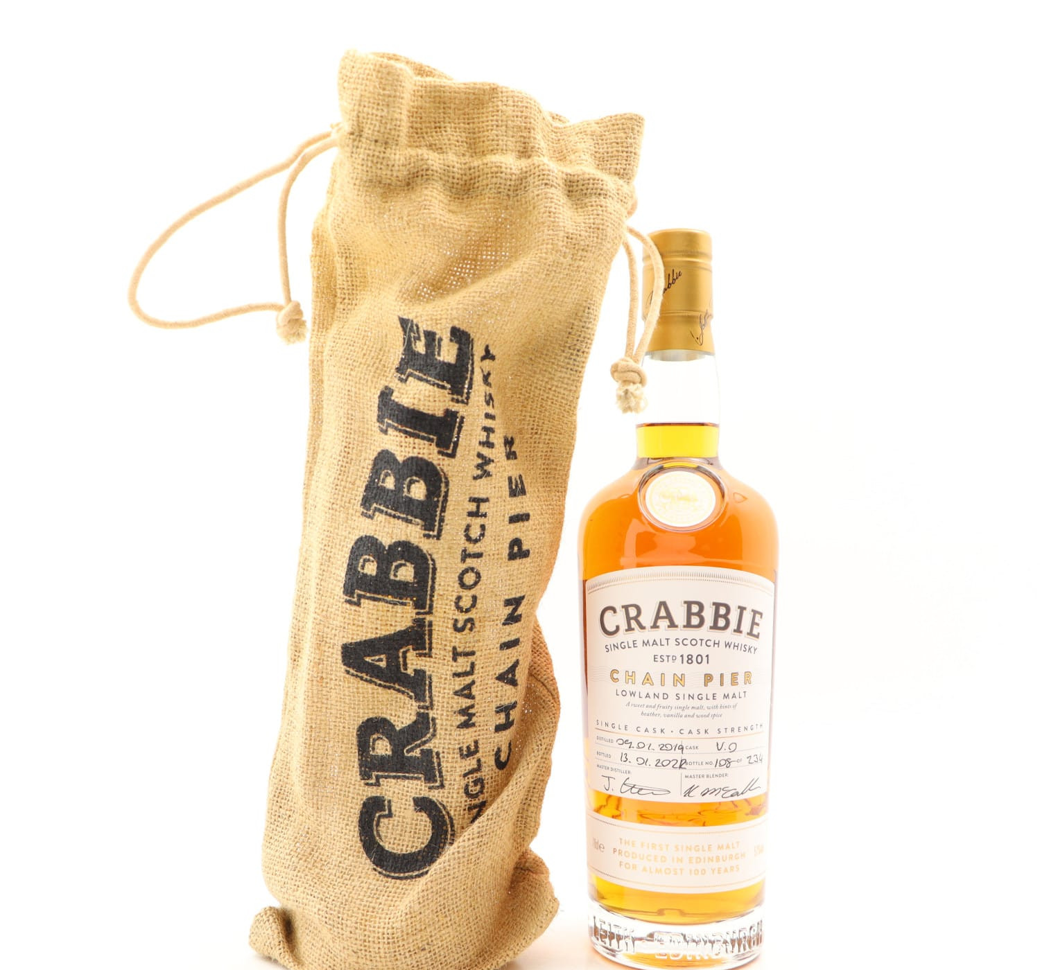 Crabbie 2019 Chain Pier Single Cask Inaugural Release Whisky 