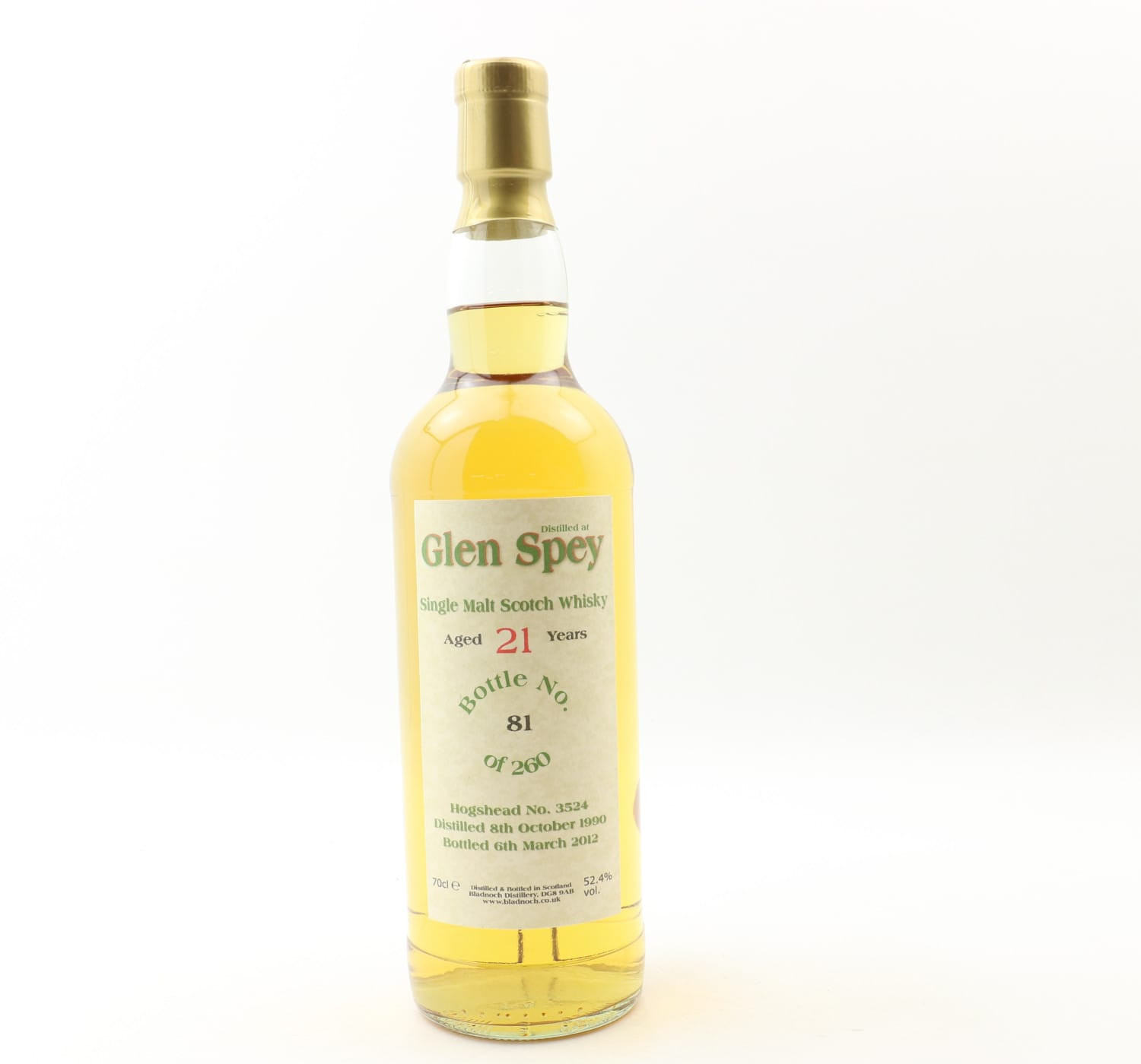 Glen Spey 1990 21 Year Old Bladnoch Forum Whisky 