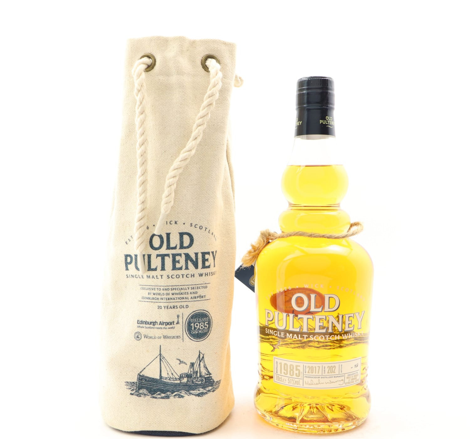 Old Pulteney 1985 32 Year Old Single Cask #202 for Edinburgh Airport Whisky 