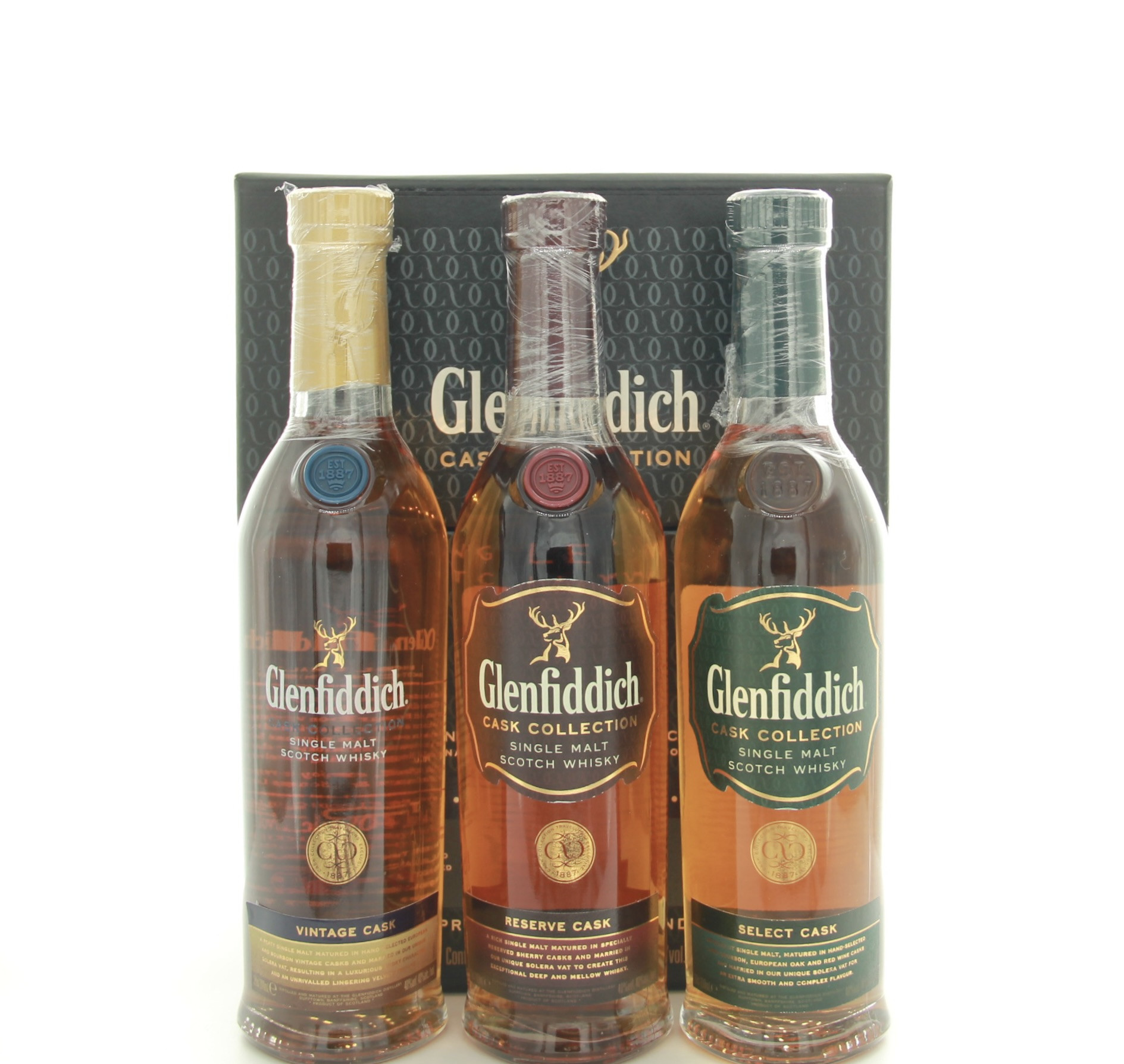 Glenfiddich Cask Collection 3 x 20cl – whisky bottle