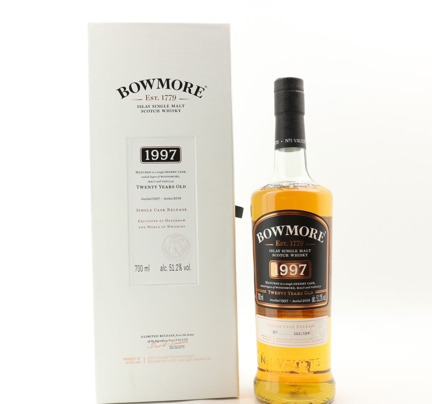 Bowmore 1997 20 Year Old Single Cask For Heathrow World Of Whiskies Whisky 