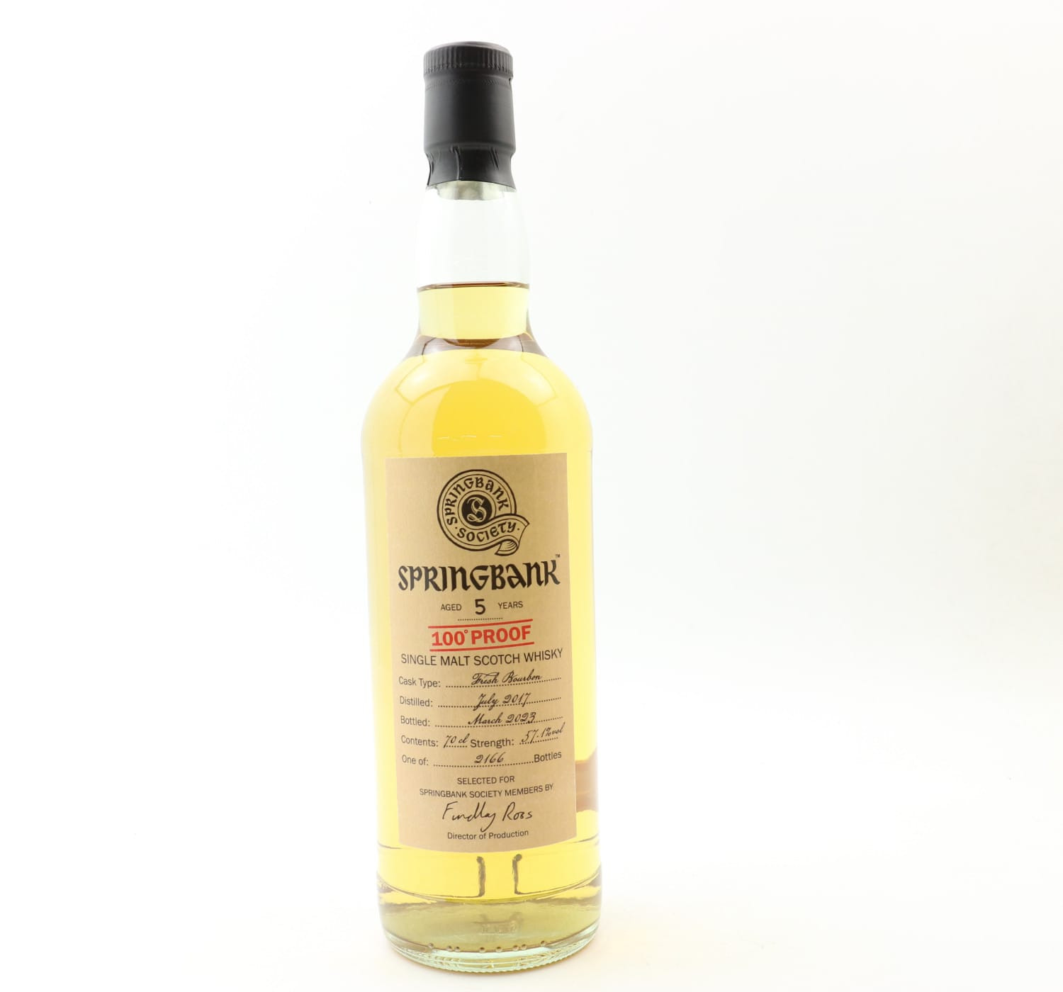 Springbank 2017 5 Year Old 100º Proof Society Bottling Whisky 