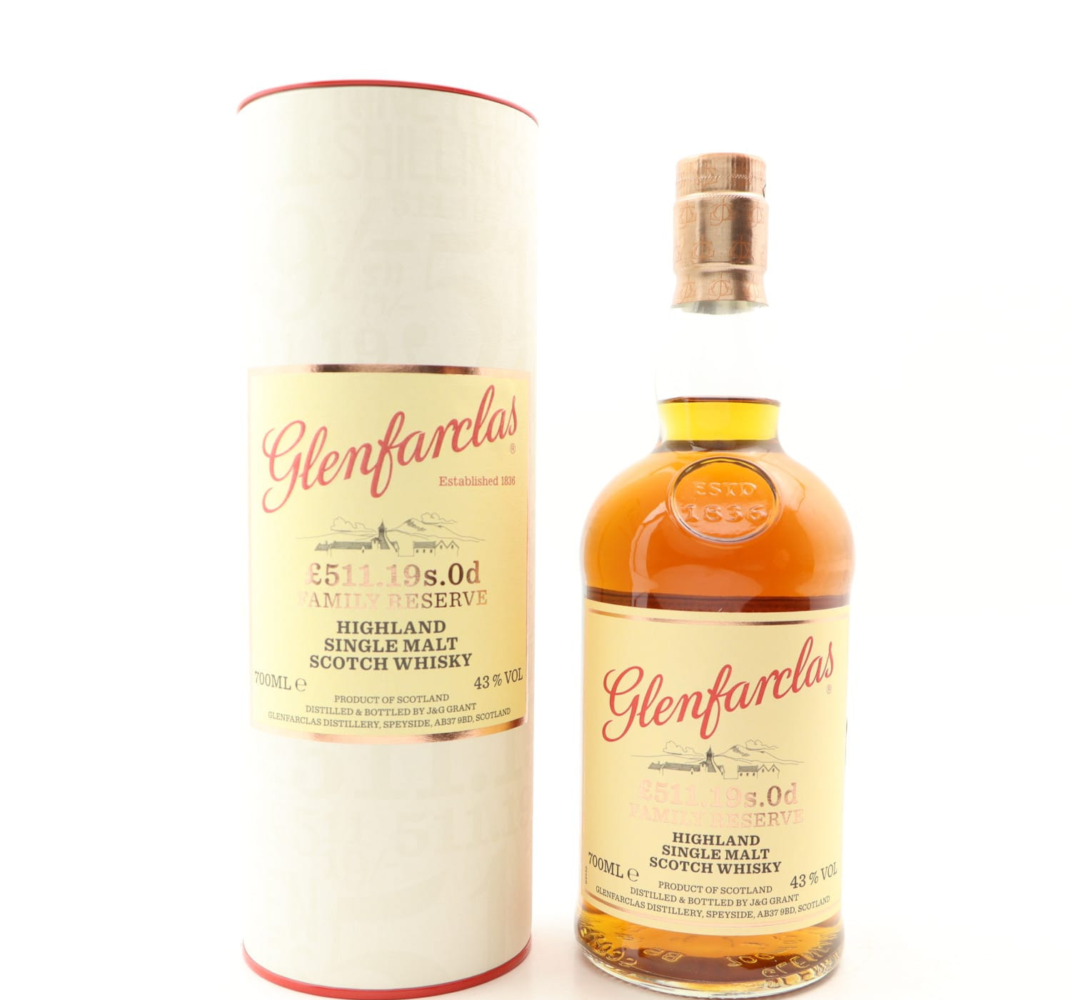 Glenfarclas £511.19s.0d Family Reserve Whisky 