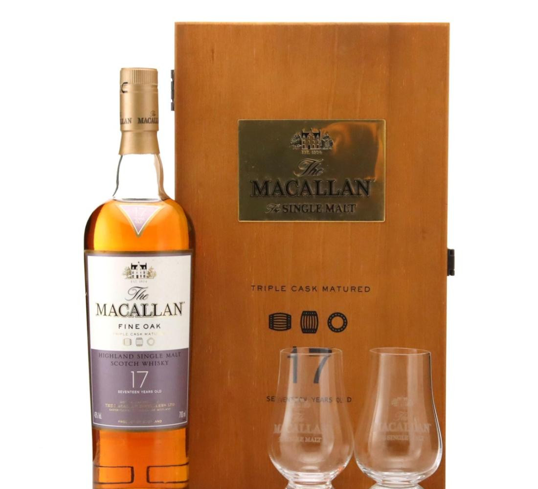 Macallan Fine Oak 17 Year Old – Glasses Gift Pack Whisky 
