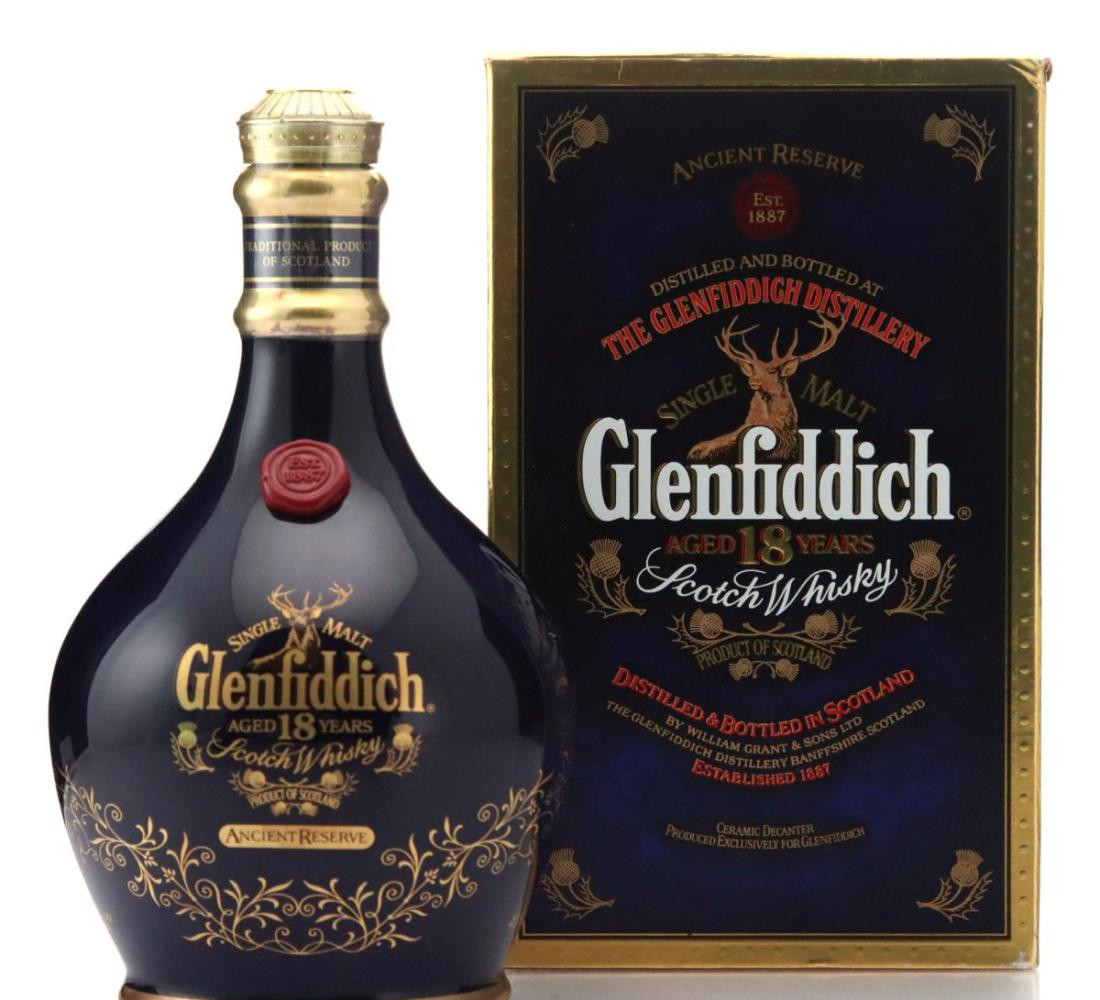 Glenfiddich Ancient Reserve 18 Year Old – Spode Decanter Whisky 