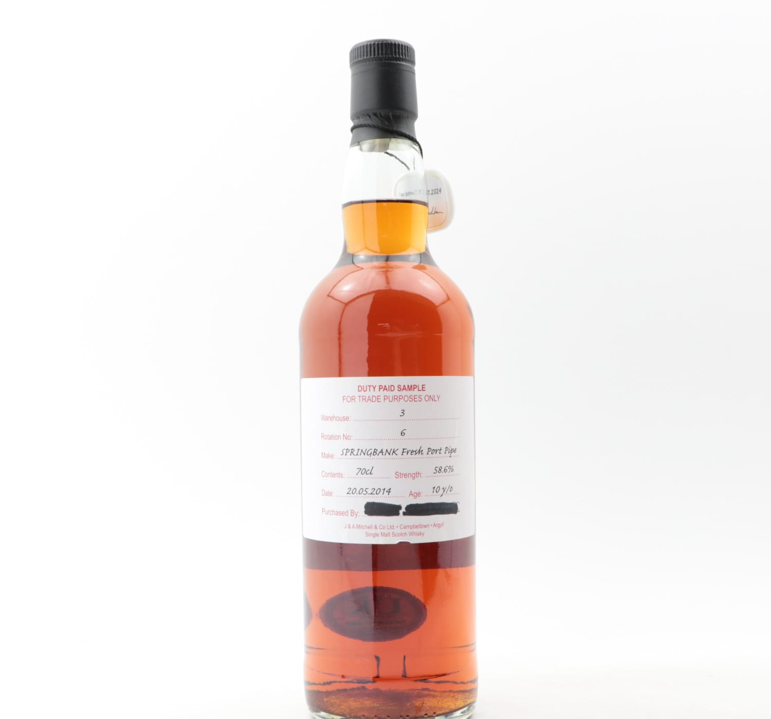 Springbank 2014 10 Year Old Duty Paid Sample Whisky