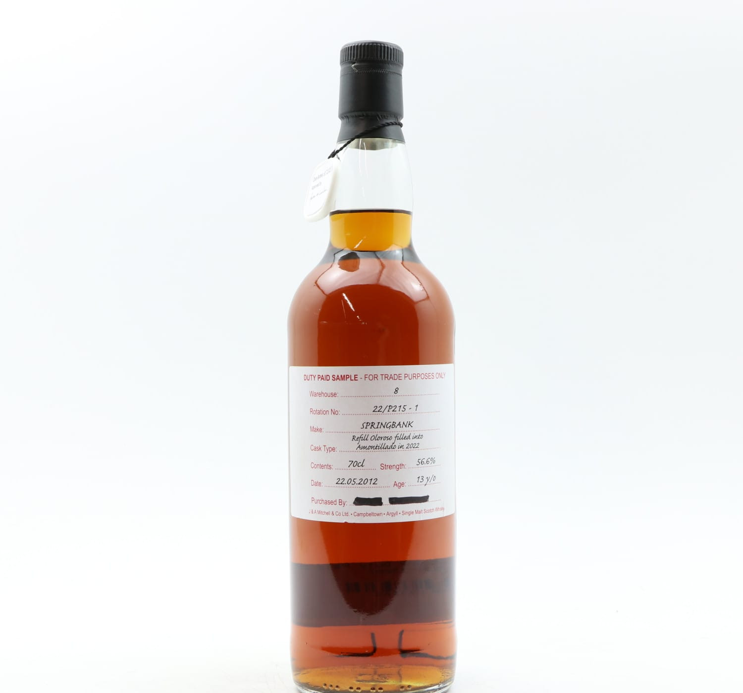 Springbank 2012 13 Year Old Duty Paid Sample Whisky 